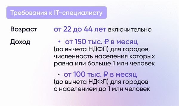 Требования к специалисту по информационным технологиям.