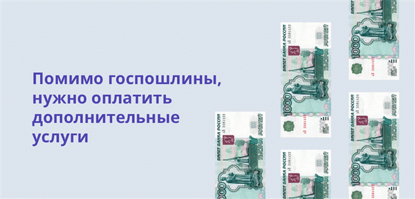 Помимо государственных пошлин, необходимо оплатить дополнительные сборы