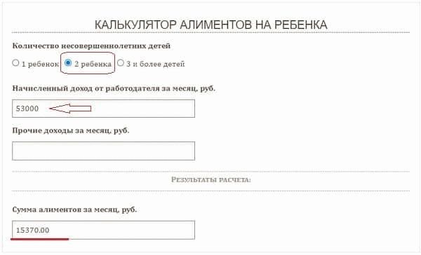 Схема расчета алиментов